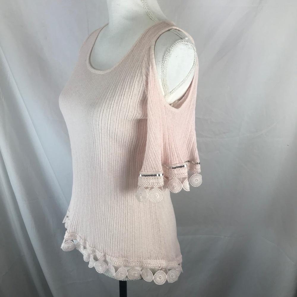 Maya Lucky Womens Open Shoulder Shirt Pink Sm - Picture 3 of 6